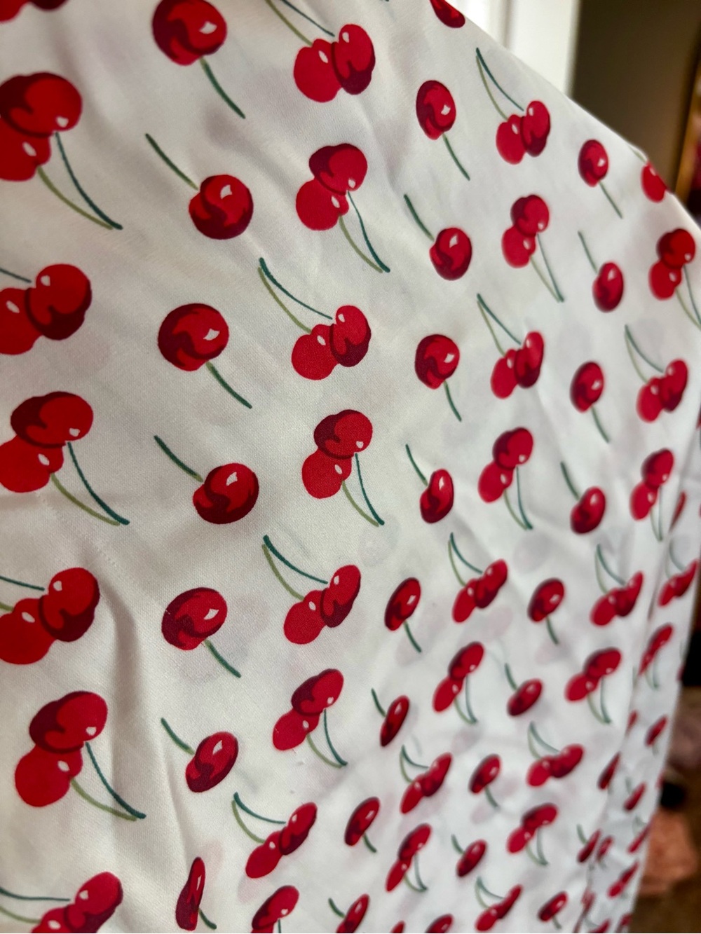 Abercrombie & Fitch Satin Pajama Set with Red Cherry Print - Picture 4 of 8